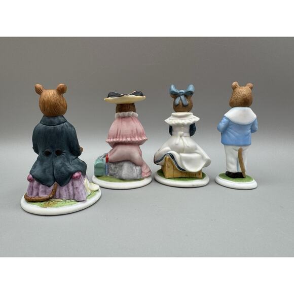 Vintage 1985 Franklin Mint Woodmouse Family Porcelain Figurines - Picture 4 of 7